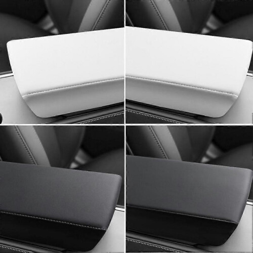 (19 23model 3 black white lines) Car Central Control Armrest Box Protective Cover For Model 3 Y 2019-2024 1