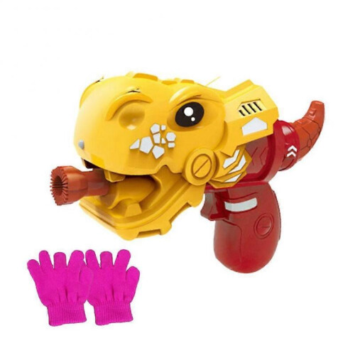 (Yellow) Elastic Smoke Bubble Wand Heart-Shaped Machine Toy