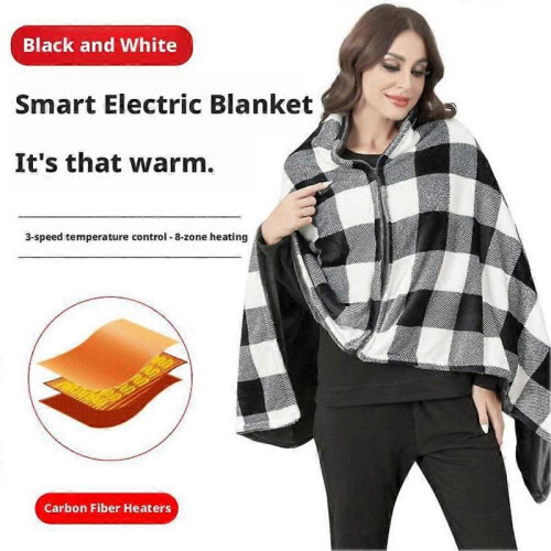 (A) USB Electric Heated Throw Blanket Warm Poncho Wrap Blanket Portable Shawl 1