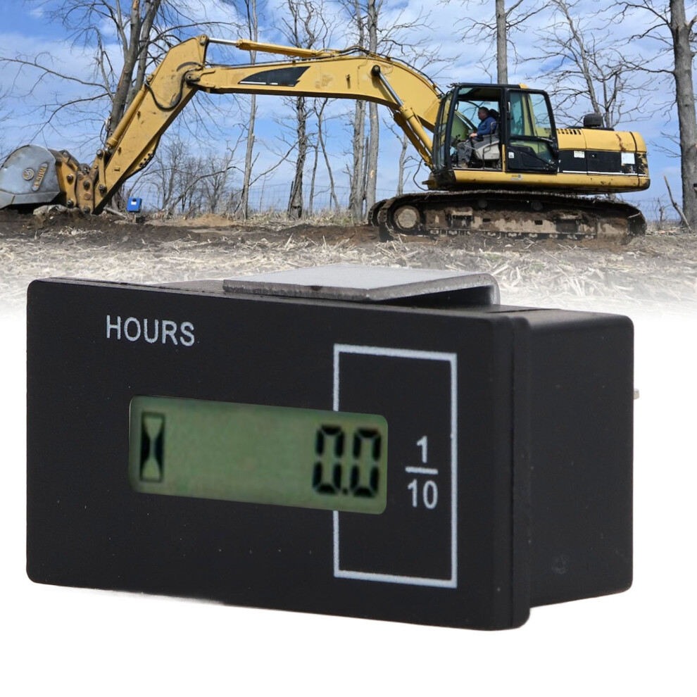 Digital Excavator Timer Hour Meter 0-99999.9H 12V-36V Lcd 4371328841214