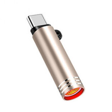 (Golden) Usb-C Mini Lighter Tungsten Wire No Flame Blow Ignition Travel Safe Tool