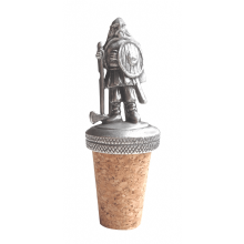 (Add a Gift Pouch) Viking Warrior Chieftan Pewter Bottle Stopper
