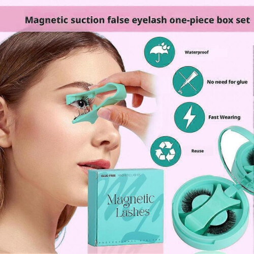 (1) Reusable Magnetic Eyelashes 1 Pair Natural Curly Fluffy Magnetic False Eyelashes 1