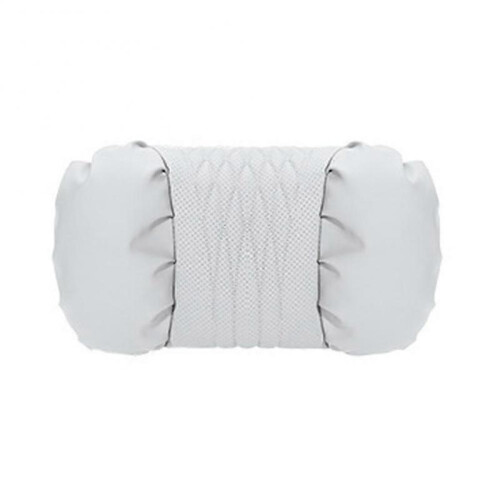 (Headrest white) Car Headrest Lumbar Support Breathable Perforated Design Car Seat Back Cushion