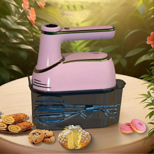 (Orange)Electric Household High-power Mini Baking Cream Cake Mixer Handheld Blender 1