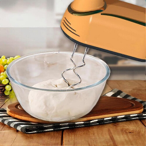 (Orange)Electric Household High-power Mini Baking Cream Cake Mixer Handheld Blender 2