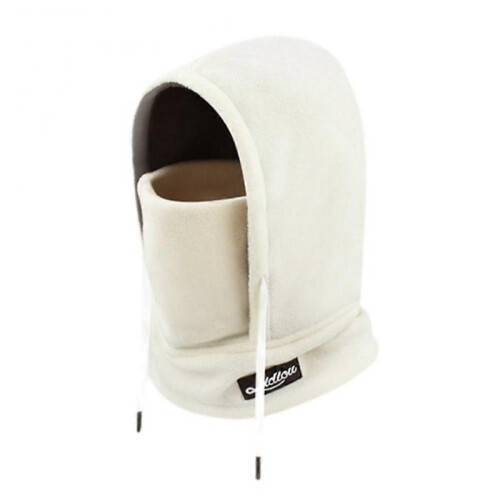 (White) Thickned Warm Hat Keep Warm Scarf One-Piece Hat New Cycling Cap Winter