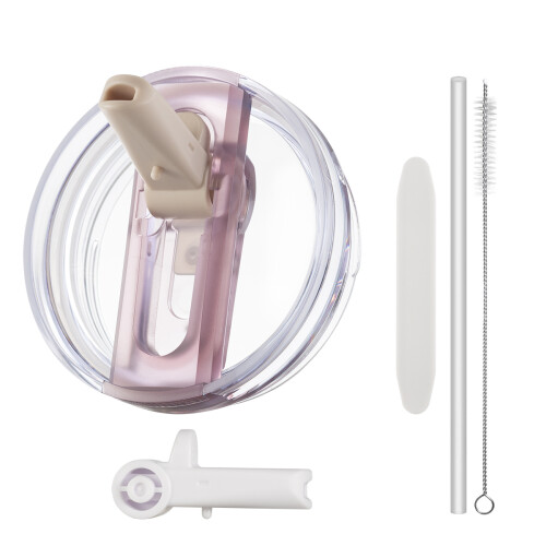 (1, Pink) 40oz Leak Proof Lid for Stanley Cup Tumbler, Detachable Flip Straw Lid