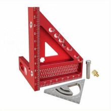 Multi-Angle Set Square with Angle Positioning Dowel And T-Sqaure Scribing Holes