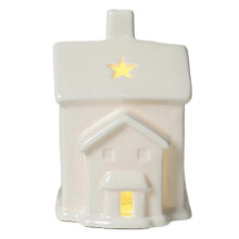(RH40387) White Porcelain Christmas Led Lighted White Houses Decor Miniature Christmas