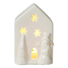 (RH40393) White Porcelain Christmas Led Lighted White Houses Decor Miniature Christmas