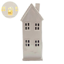 (H) Floral House Tealight Holder | Ceramic Meadow House Tea Light Candle Holder