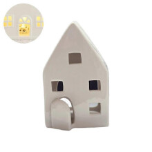 (F) Floral House Tealight Holder | Ceramic Meadow House Tea Light Candle Holder