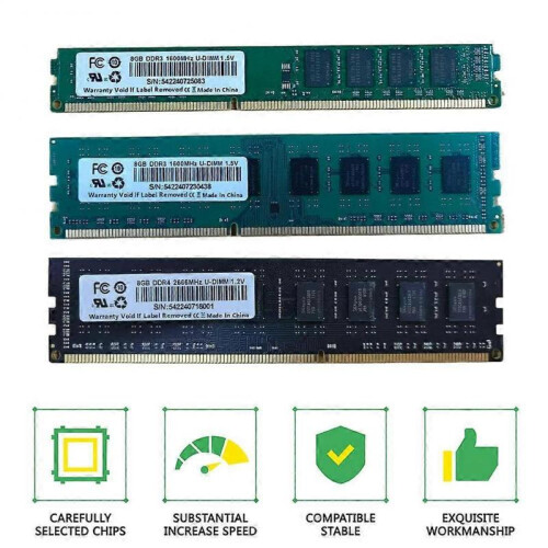 (8G  DDR3 1600 Wide) For 8G DDR3 1600 Wide/Narrow Non-ECC Unbuffered Desktop PC Computer Memory 2