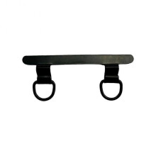 (One word, Black) Stainless Steel Clip Mobile Phone Lanyard Thin Back Patch Metal Gasket Connected