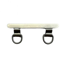 (One word, Gray) Stainless Steel Clip Mobile Phone Lanyard Thin Back Patch Metal Gasket Connected