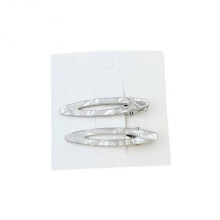 (White) Hollowed Out Willow Leaf Hair Accessories Acetate Metal Side Pins Hair Clips