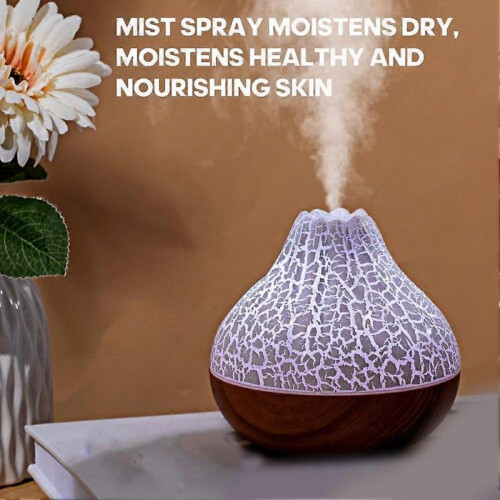 (Black) Mini Volcano Shape Humidifier, Usb Personal Desktop Humidifier Super Quiet 1