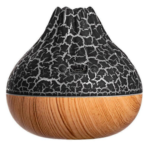 (Black) Mini Volcano Shape Humidifier, Usb Personal Desktop Humidifier Super Quiet