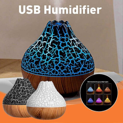 (Black) Mini Volcano Shape Humidifier, Usb Personal Desktop Humidifier Super Quiet 2