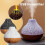 (Black) Mini Volcano Shape Humidifier, Usb Personal Desktop Humidifier Super Quiet 5
