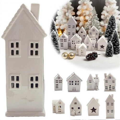 (A) Floral House Tealight Holder | Ceramic Meadow House Tea Light Candle Holder 1