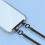 (Triangle, Black) Stainless Steel Clip Mobile Phone Lanyard Thin Back Patch Metal Gasket Connected 2