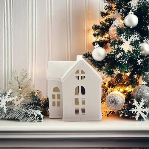 (A) Floral House Tealight Holder | Ceramic Meadow House Tea Light Candle Holder 2