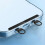 (Triangle, Black) Stainless Steel Clip Mobile Phone Lanyard Thin Back Patch Metal Gasket Connected 4