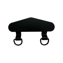 (Triangle, Black) Stainless Steel Clip Mobile Phone Lanyard Thin Back Patch Metal Gasket Connected