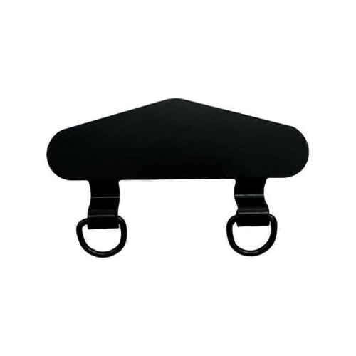 (Triangle, Black) Stainless Steel Clip Mobile Phone Lanyard Thin Back Patch Metal Gasket Connected