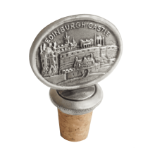 (Add a Gift Pouch) Edinburgh Castle Rock Pewter Bottle Stopper
