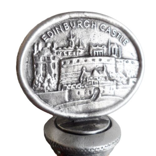 (Add a Gift Pouch) Edinburgh Castle Rock Pewter Bottle Stopper 2