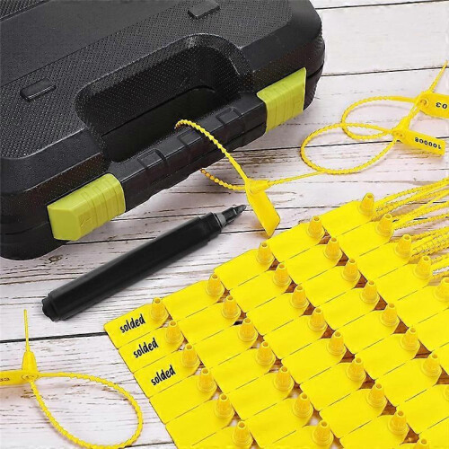 1000 Pcs Plastic Tamper Seals Fire Extinguisher Tags(Yellow) 1