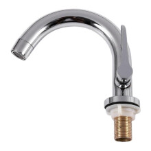 Kitchen Basin Faucet Single Cold Deck Mounted Stainless Steel Faucet