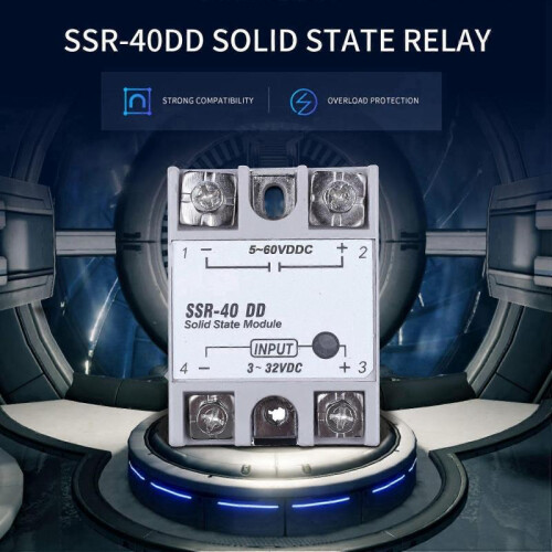Single Phase Solid State Relay DC-DC SSR-40DD 40A White+Silver 1