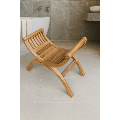 Teak Shower bathroom Stool bench seat 2
