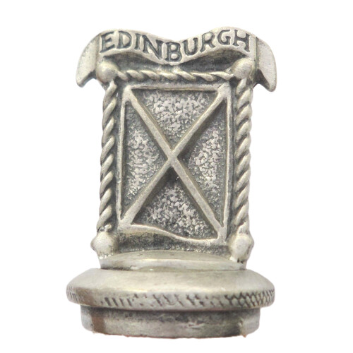 (Add a Gift Pouch) Edinburgh Saltire Banner Pewter Bottle Stopper 2