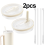 (2, cream) 2 Pack Leakproof Flip Straw Lids for Stanley 40oz Tumbler Replacement 1