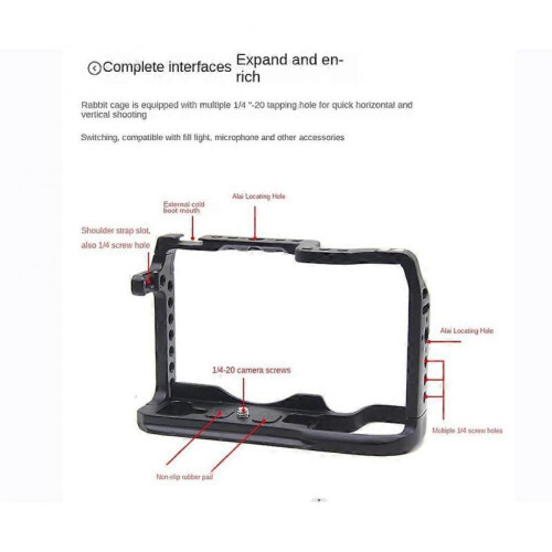 DSLR Camera Cage for Canon EOS RP Feature with 1/4 Thread Holes 1