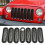 Grill Mesh Inserts Kit Clip-in with Lock Hole for Wrangler JK 2007-17 2