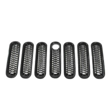 Grill Mesh Inserts Kit Clip-in with Lock Hole for Wrangler JK 2007-17