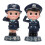 2pcs Birthday Party Cake Decor Topper Small Policemen Figurine Model 2