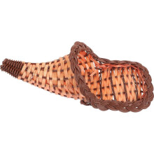 Fruits Basket Bamboo Cornucopia Shaped Storage Home Decor Chocolate 35.00X15.00X15.00CM 1 Piece