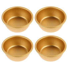 Korean Wine Bowl Rice Wine Bowl for Serving Golden Round Tableware 12.50X4.40X4.40CM Temperature Retention 4Pcs