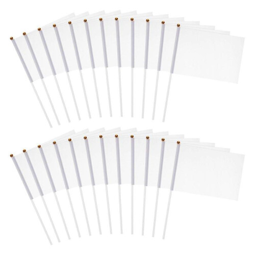 Yard Flags White Hand Held Referee Marking 31.00X31.00X14.00CM Waterproof 24Pcs