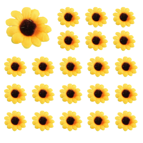 50 pezzi di teste di girasole artificiali in tessuto finto per W 1
