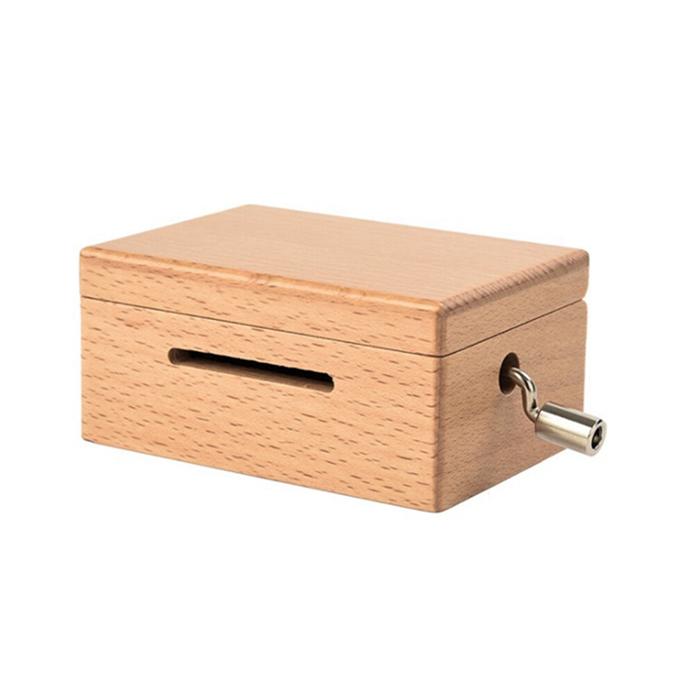 Semoic 15 Tone Diy Hand-Cranked Music Box Wooden With Hol