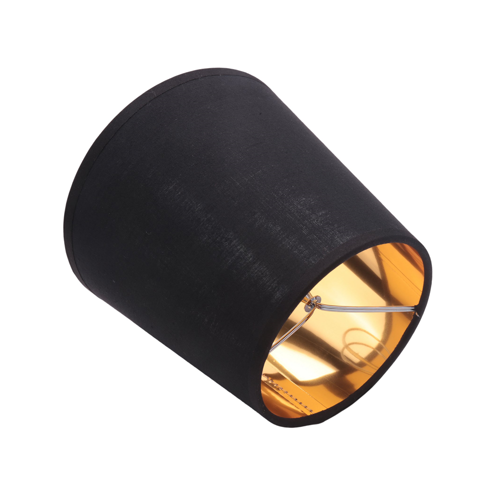 Schwarze Lampenschirme Mit Goldenem Futter, Klemmleuchte C-image