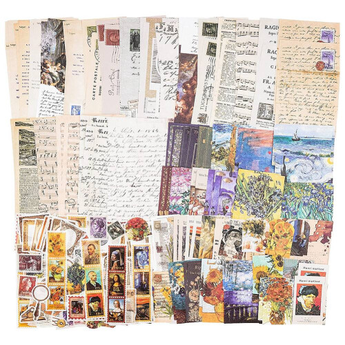 Vintage Scrapbook Supplies Pack (200 Stück) für Kunst
